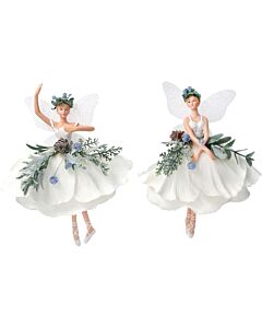 Gisela Graham Luxury Iridescent Forest Fairy Hanging x2